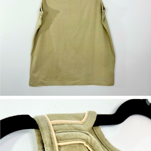 Vintage khaki green boxy sleeveless top 1X - Picture 3 of 5